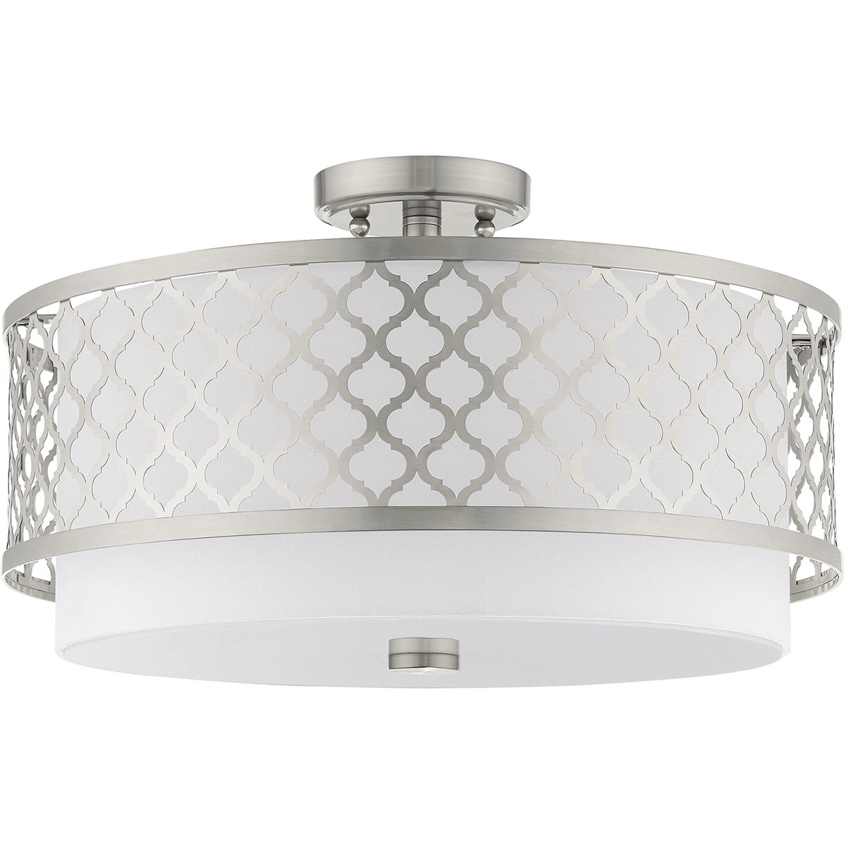 3 Light Brushed Nickel Ceiling Light fixture with Steel base material