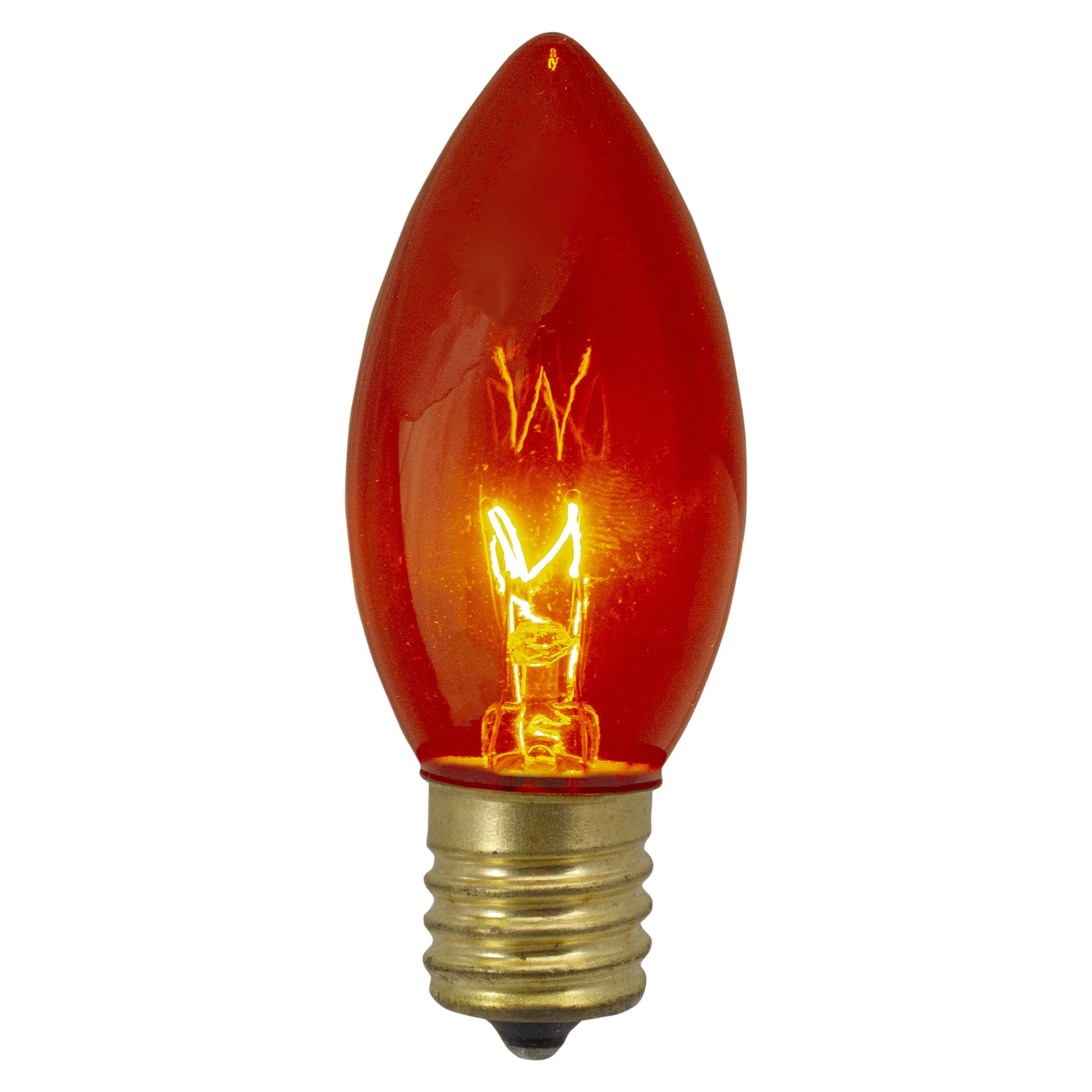 Set of 4 Orange C9 Transparent Christmas Replacement Bulbs - 3'