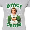thumbnail image 3 of ELF - Christmas Omg Santa  - Juniors Fitted Graphic T-Shirt, 3 of 5