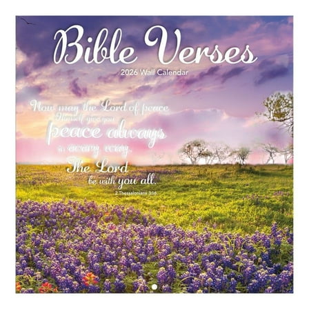 Turner Licensing, Bible Verses 2026 Mini Wall Calendar, 7'' X 7'', 12-Month Calendar with Wire-O Binding