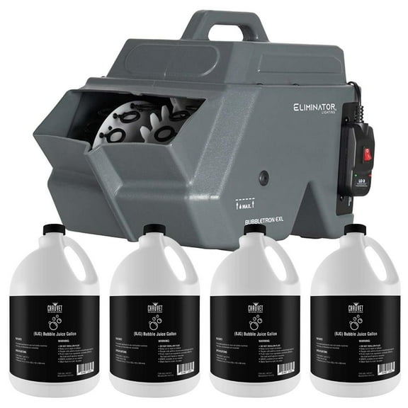 ADJ Bubbletron XL Portable Bubble Machine Packaged with (4) Gallons Universal Bubble Machine Refill Fluid