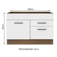 thumbnail image 2 of Mueble de Cocina Para Tarja Madesa Agata 1 Puerta y 2 Cajones Marrón Blanco, 2 of 5