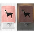 thumbnail image 2 of Caroline's Treasures BB7918CNL Llama Q' Ara Pink Check Ceramic Night Light, 6x4x3", multicolor, 2 of 2
