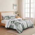 thumbnail image 5 of Queen Quilt Set 90''x96'', Green Botanical Lightweight Summer Bedspread Coverlet Set with 2 Pillow Shams, Watercolor Tree Breathable All Season Quilt Bedding for Bedroom/Guest Room, 5 of 9