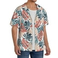 thumbnail image 4 of Honeii 's Tropical Leaves for men's short-sleeved button-up collared shirt featuring a pocket, perfect for beach vacations, and travel adventures., 4 of 5