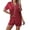 Wine Red, variant on Ekouaer Pajamas for Women Set 2 Piece Soft Button Up Pjs Short Sleeve Summer Lounge Sets Comfy Sleepwear