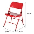 thumbnail image 6 of Hampden Furnishings Bernadine Collection Steel Double Hinge Folding Chair, Red, Pack of 4, 6 of 7