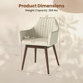 thumbnail image 3 of Gymax Set of 4 Dining Chairs Upholstered Kitchen Table Chairs w/ Solid Wood Legs Beige, 3 of 10