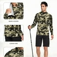 thumbnail image 5 of Dagegui UPF 50+ Hoodie Mens Sunscreen Shirts Camo Long Sleeve Hooded Fishing Tee Summer UV Protection Sun T-Shirts Outdoor Rash Guard Pullover Tops Khaki XL, 5 of 7