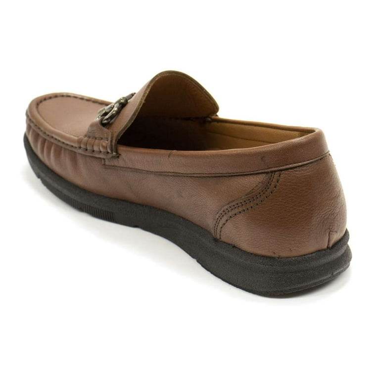 Retto Men's Richie Leather Bit Loafer, Tobacco,9 M US