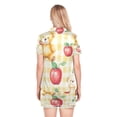 thumbnail image 3 of Women Silk Pajama Sets Causal Outings Fashion Bears Apple Delight Pattern Home, 3 of 7