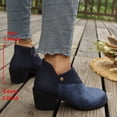 thumbnail image 5 of Taqqpue Women's Ankle Boots Round Toe Side Zipper Low Heel Comfortable Short Casual Dress Booties for Women Size 5.5-9.5 Fashion Dress Shoes Fall Winter Footwear Casual Walking Daily, 5 of 10