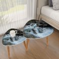 thumbnail image 3 of Triangle End Tables Set of 2 Taugl Gorge Salzburg Mountain Torrent Austrian Small Coffee Table, Tea Table, Nesting Tables for Living Room, 3 of 5