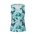 thumbnail image 3 of Picia Blue Floral with Butterflies Pattern Women's Workout Tank Top,Breathable Activewear,Slim Fit Athletic Top,Versatile Workout Moisture-wicking top-X-Large, 3 of 9