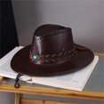 thumbnail image 2 of jiaxiM Black Cowboy Hat for Women Denim Western Cowboy Jazz Hat Curved Brim Wool Fabric British Style for Men Women Fashion and Outdoor Activities, 2 of 5