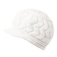 thumbnail image 2 of Women's Berets Womens Winter Beanie Hat Warm Knitted Wool Hats Cap With Visor,White Women's Accessories Berets, 2 of 4