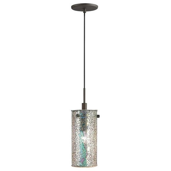 Woodbridge Lighting Tube Eclipse Metal Mini Pendant in Mosaic Iridescent/Bronze