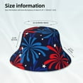 thumbnail image 4 of Daiia Red White Blue Fireworks Pattern Bucket Hat - Trendy Cotton Sun Hat for Beach, Golf, Fishing - Fun Outdoor Vacation Boonie for Men and Women, 4 of 9