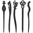 thumbnail image 1 of Shisuyan Hair Accessories Hair Stick Black Wood 5Pcs, 1 of 8
