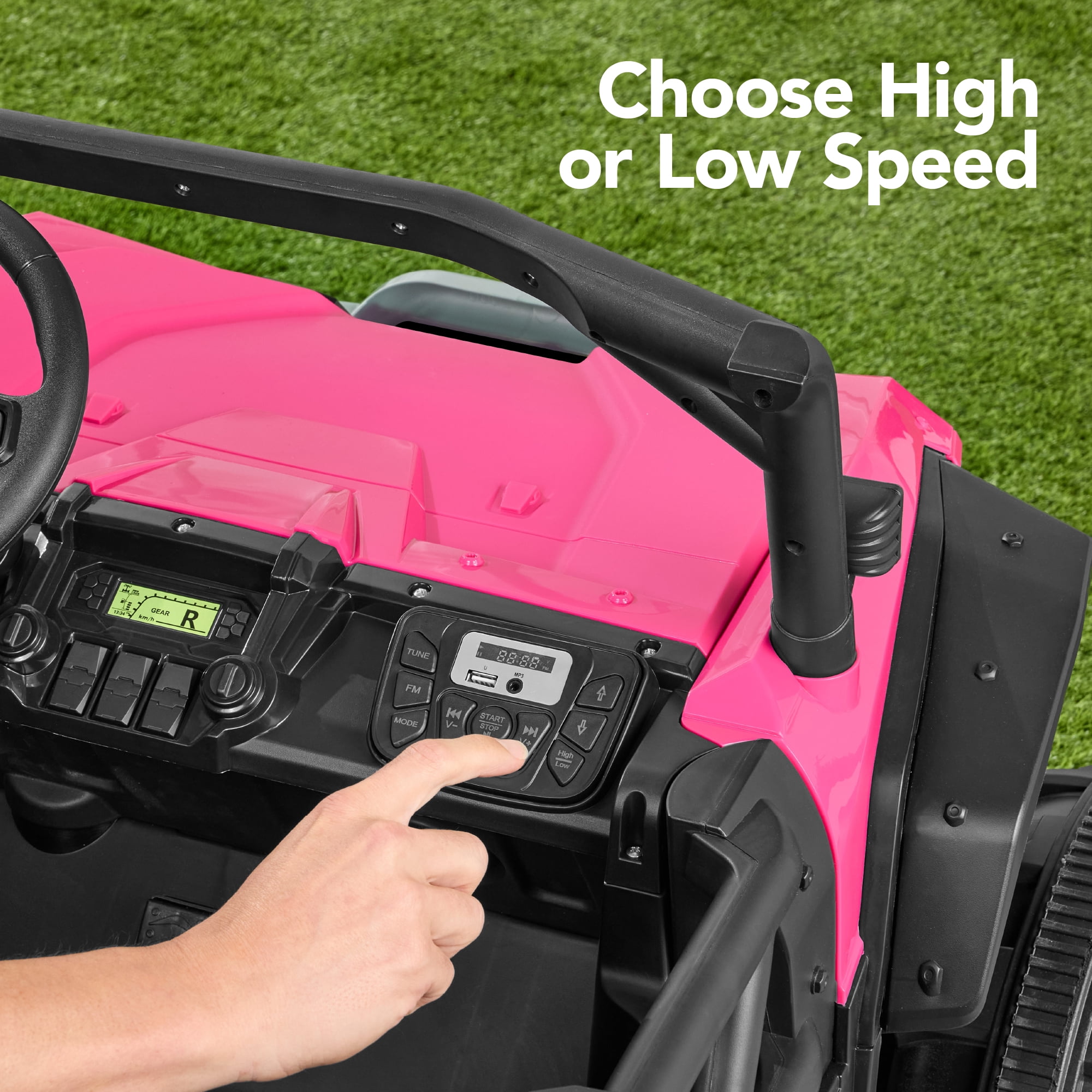 Best Choice Products Kids 24V Electric Ride-On UTV, Officially Licensed Honda Talon w/ Remote, LED Lights - Pink