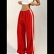 thumbnail image 5 of Pantalones Deportivos Holgados de Pierna para Mujer, Tiro Bajo, Estilo Y2K, con Cordón Ajustable Rojo S, 5 of 10