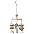 thumbnail image 1 of Campana con marco de pie para pájaros, mascota, pájaro, ardilla, juguete para masticar, juguete para morder pájaros, uso conveniente, 1 of 8