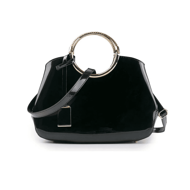 Bolso De Charol Brillante Malubero NEGRO