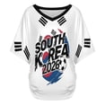 thumbnail image 6 of Soccer Cup 2026 Jersey SOUTH KOREA Soccer for Women with Colombia Flag Color Block and V Neck Short Sleeves Featuring Breathable Fabric for Game Day Parties Summer Festivals Dark Blue XL, 6 of 6