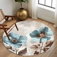 thumbnail image 2 of Blue Broccoli 7FT Round Area Rugs for Living Room Farmhouse Rustic Floral Retro Victorian Style Ultra-Thin Non-Slip Round Rugs Machine Washable Low Pile Circle Carpet for Bedroom Kitchen Nursery, 2 of 9