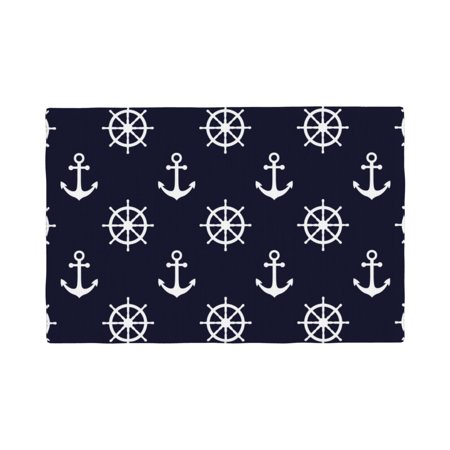 

Table Placemats Set of 4 - white Anchor steering wheel navyblue 12x18 In Faux Linen Double Heat Resistant Place Mats Cloth Indoor/Outdoor Placemats Washable Table Mats for Dining Kitchen Party