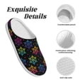 thumbnail image 5 of KLL Rainbow Snowflake Pattern Adult Unisex Cozy Slippers,Fuzzy Slip-on Slippers TPR Sole Slippers Comfort Plush Home Footwear for Indoor & Outdoor-39/40, 5 of 7