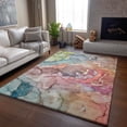 thumbnail image 6 of Addison Rugs Mayfield Washable Contemporary Watercolors Blue Rectangle Rug, 9' x 12', 6 of 6