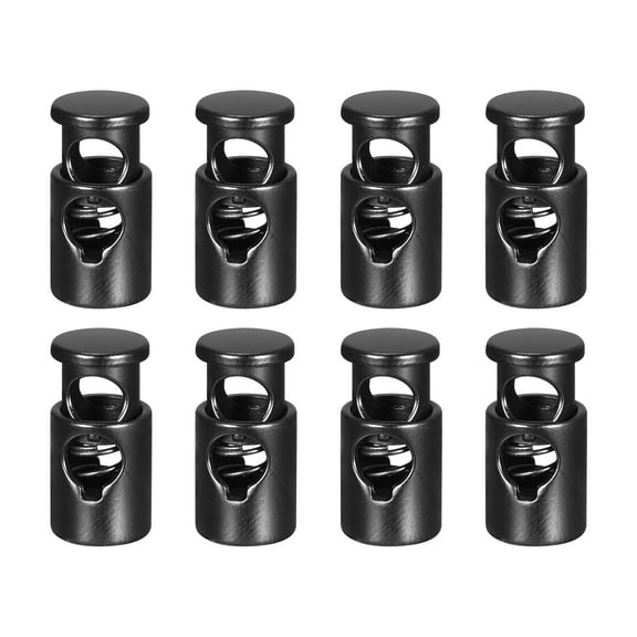 Uxcell 8Pack Metal Cord Locks, 4.2mm Single Hole Toggle Spring Stop Cord Locks End Fastener Slider, Black