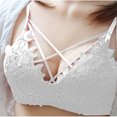 thumbnail image 2 of Tao Tao Women's Lace Flower Embroidery Bra Fashion Underwear Comfortable Seamless Adjustment Bra Women's Wireless Bra Underwear White 70B, 2 of 3