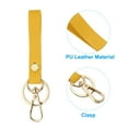 thumbnail image 4 of Uxcell PU Leather Keychain,Key Holder Keyring with Metal Key Ring Anti Lost  Clasp for Men,Yellow, 2 Pack, 4 of 6