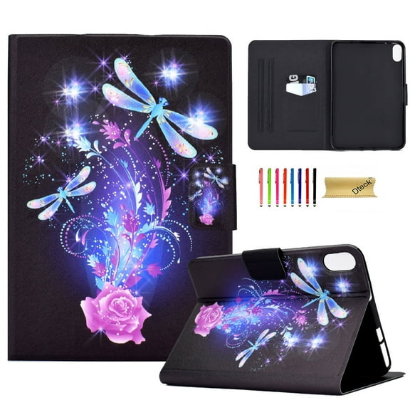 Dteck for 2022 iPad 10th Generation 10.9 inch Case, Cute Pattern Slim Smart Cover Auto Wake Sleep Magnetic Folio Flip Stand Case for iPad 10th Gen 2022,Butterfly