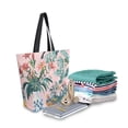 thumbnail image 2 of FORMRS Womens Canvas Tote Bag with Zipper Inner Pocket Shoulder Handbag, Vibrant Flowers, 2 of 7