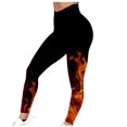 thumbnail image 3 of DDAPJ pyju High Waisted Leggings for Women Plus Size, Novelty 3D Flame Print Casual Skinny Pants Tummy Control Yoga Tights Butt Lifting Workout Legging Buttery Soft Birthday Gifts Orange L, 3 of 6