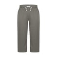thumbnail image 5 of MXUIKV Womens Capri Pants Satin Silk Drawstring Elastic Waist with Pockets Lounge Pants with Pockets, 5 of 5