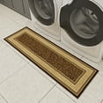 thumbnail image 4 of Ottomanson Border Bathroom Runner Rug 20" x 59" - Non Slip Low Pile Carpet, Brown, 4 of 13