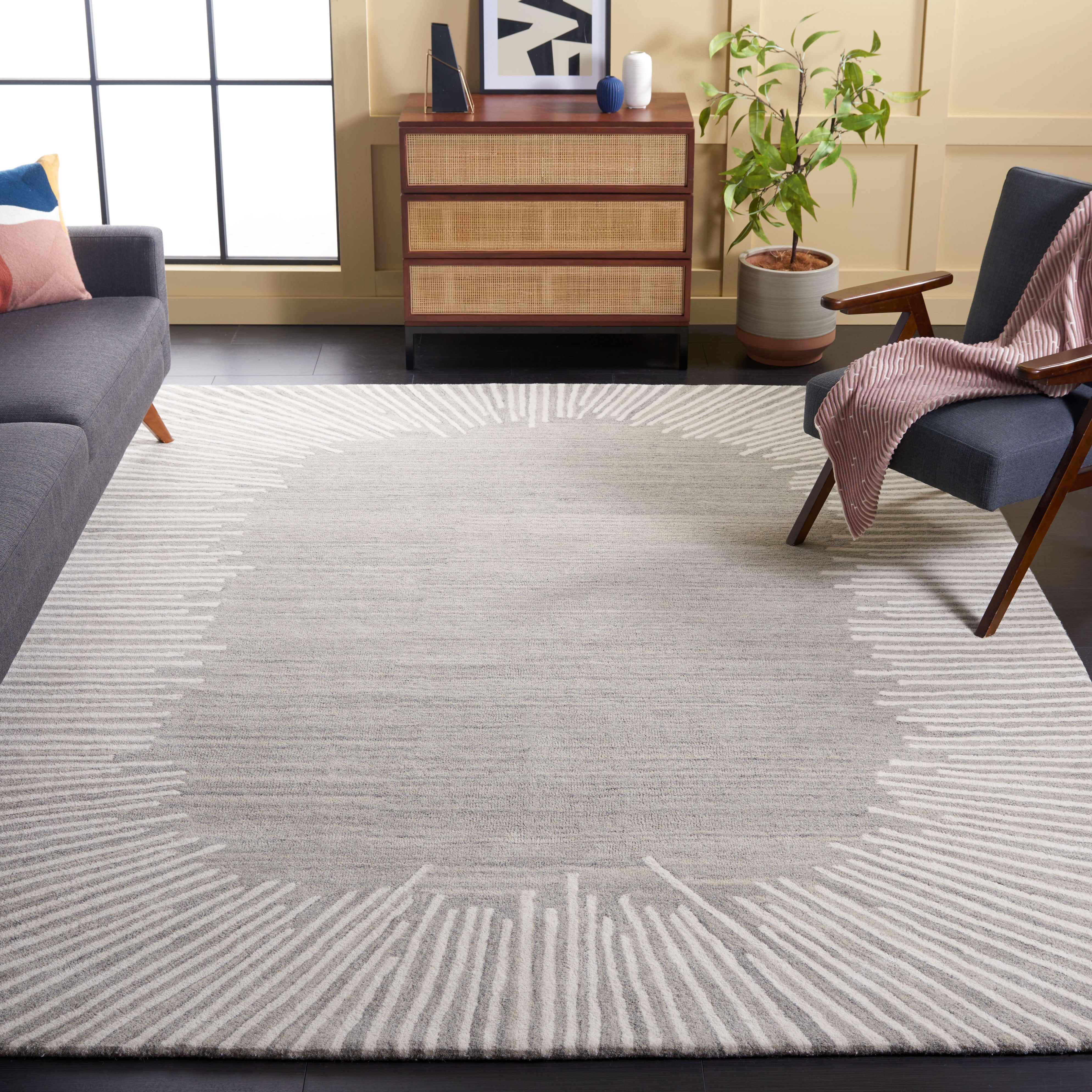 SAFAVIEH Fifth Avenue Declan Abstract Area Rug, Grey/Ivory, 8' x 10'
