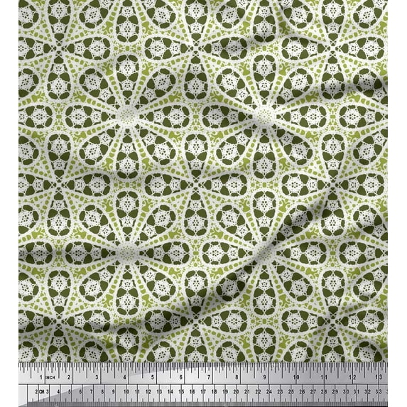 Soimoi Cotton Voile Fabric Floral Block Printed Craft Fabric by the Yard 42 Inch Wide