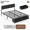 thumbnail image 5 of Satifur Queen Platform Bed Frame with 2 Under-Bed Storage Drawers, RGB LED Headboard & Charging Station (USB+Type-C+AC Outlets), Reinforced Metal Bed for Master Bedroom, No Box Spring Needed, 5 of 9