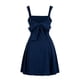thumbnail image 5 of Vestido elegante de color liso para mujer: escote en V profundo, mangas con volantes, lazo en la espalda, vestido informal de fiesta para ocasiones veraniegas., 5 of 8