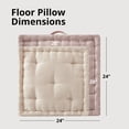 thumbnail image 3 of Regency Heights Large Tufted Floor Pillow for Seating, Square Meditation Cushion with Handle, Chenille Sitting Pillows Floor Cushion for Yoga Living Room Balcony Office Outdoor, 24" x 24" Blush, 3 of 9