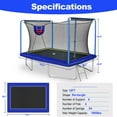 thumbnail image 6 of Seizeen Rectangular Trampoline for Kids, 8x12ft Outdoor Trampoline with Enclosure, 2-IN-1 Basketball Trampoline with Hoop, 6 of 6
