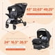 thumbnail image 2 of Baby Trend Sit N' Stand Tandem Double Stroller 2.0 DLX and EZ Lift Plus Lightweight Infant Cozy Covered Car Seat with 5 Point Safety Harness, Storym, 2 of 5