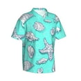 thumbnail image 2 of Balery Seashell And Starfish Print Men's Hawaiian Shirts Short Sleeve Beach Shirt Relaxed Fit Vacation Button Down Shirts-3X-Large, 2 of 9