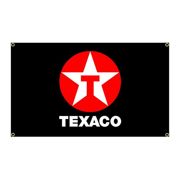 90x150cm Texacos Gas Oil Flag Poliéster Impreso Racing Car Banner Garaje o al aire libre para la decoración
