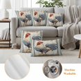 thumbnail image 6 of Blue Retro Rooster Pillow Covers 2 Pack Farmhouse Chicken Vintage Rustic Country Pillowcase Waterproof Outdoor Throw Pillow Cover for Patio Garden Square Cushion 26”x26”, 6 of 9